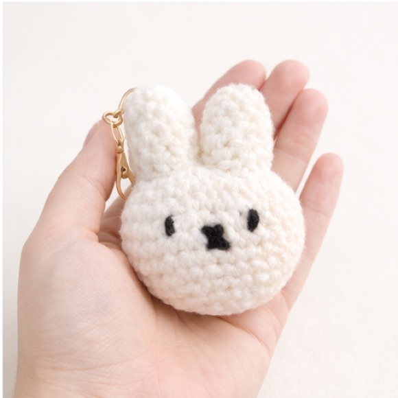 Handmade Crochet Bunny Keychain – Miffy Inspired Amigurumi Bag Charm - Picture 4 of 4